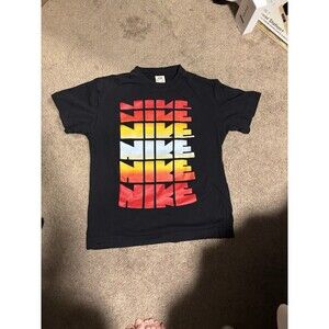 Vintage Y2K 2005 Nike Sportswear Mens Medium Rainbow Alphabet w/ Back Design